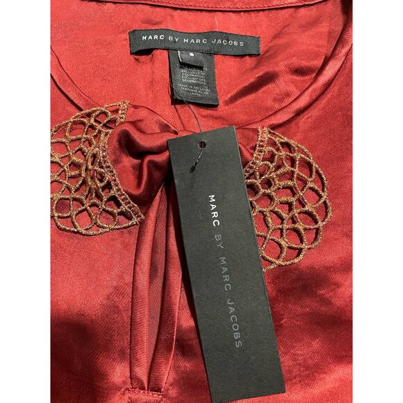NWT Marc By Marc Jacobs Top Womens Small Sleeveless 100% Triacetate Red MSRP$228 - Picture 10 of 12